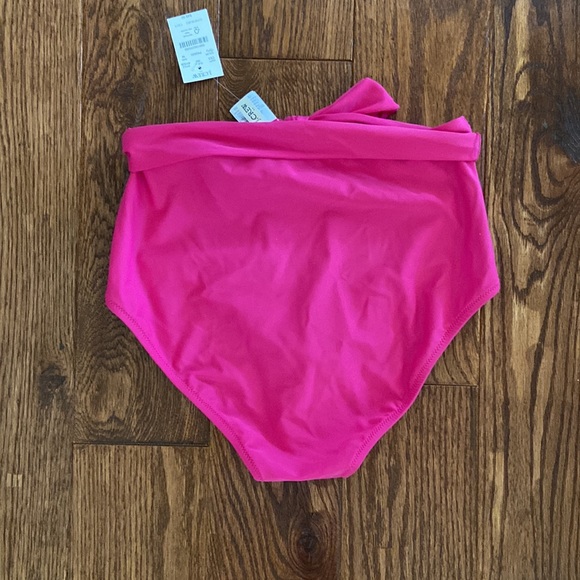 J.Crew Factory High Waist Tie Bikini Bottoms in Radiant Fuchsia Medium - Picture 7 of 12